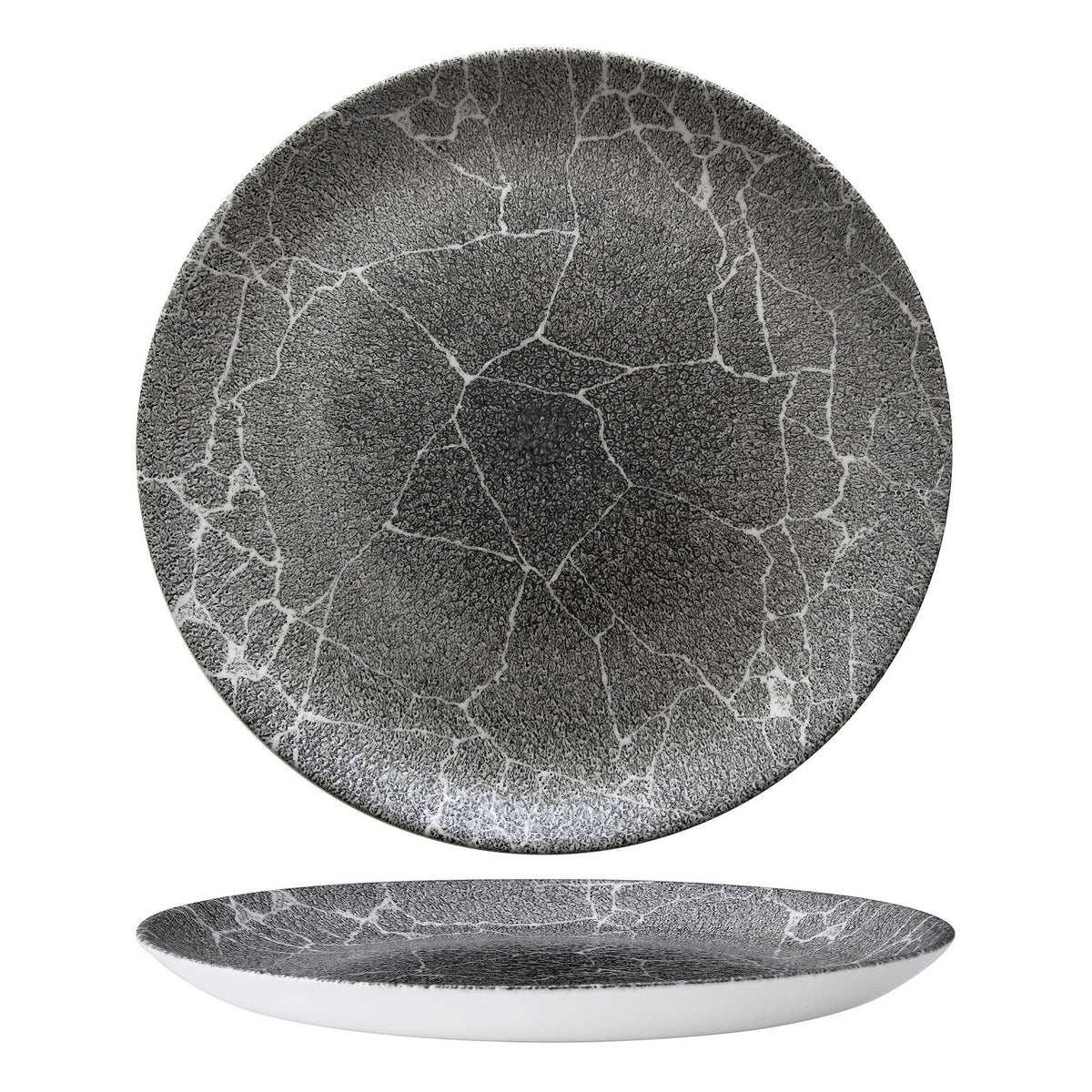 Churchill Studio Prints Kintsugi Reverse Quartz Black Piatto Piano 28,8 cm 12 Pezzi