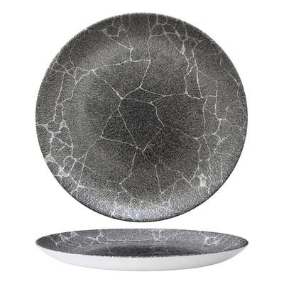 Churchill Studio Prints Kintsugi Reverse Quartz Black Piatto Piano 28,8 cm 12 Pezzi