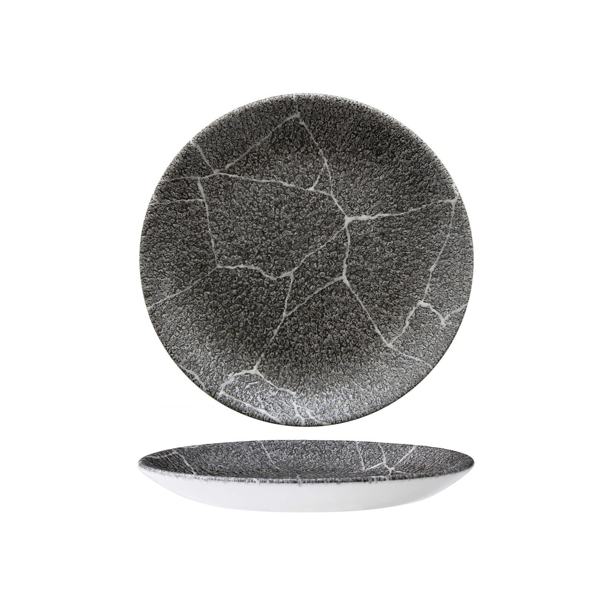 Churchill Studio Prints Kintsugi Reversed Quartz Black Piatto Pane 16,5 cm 12 Pezzi