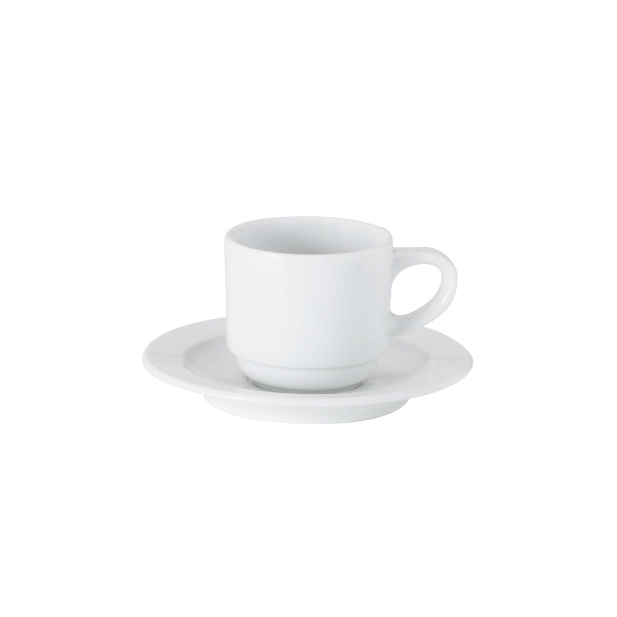 Giava Tazza Caffè Impilabile in Porcellana Bianca 10 cl senza Piattino 6 Pezzi