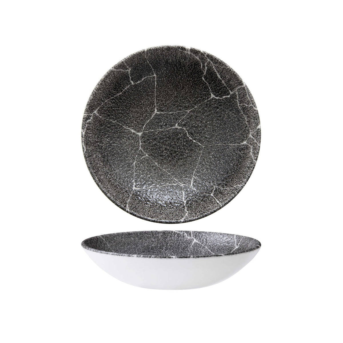 Churchill Studio Prints Kintsugi Reverse Quartz Black Piatto Fondo Ø 18,2 cm 12 Pezzi