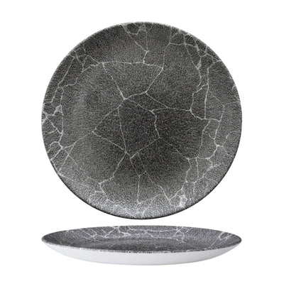 Churchill Studio Prints Kintsugi Reverse Quartz Black Piatto Piano Ø 26 cm 12 Pezzi