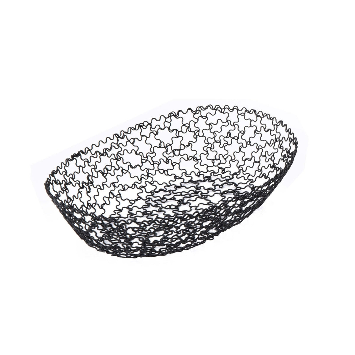Cestino Pane Ovale in Filo Inox Nero 22x14 cm H 5 cm 1 Pezzo
