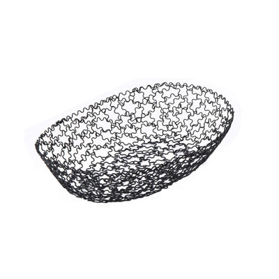 Cestino Pane Ovale in Filo Inox Nero 22x14 cm H 5 cm 1 Pezzo