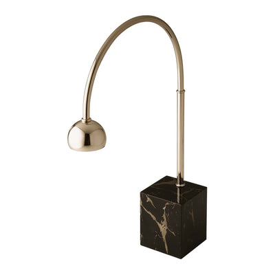 Leonardo Lampada LED Touch Aside Oro Rosa e Marmo Nero Ricaricabile H 40 cm