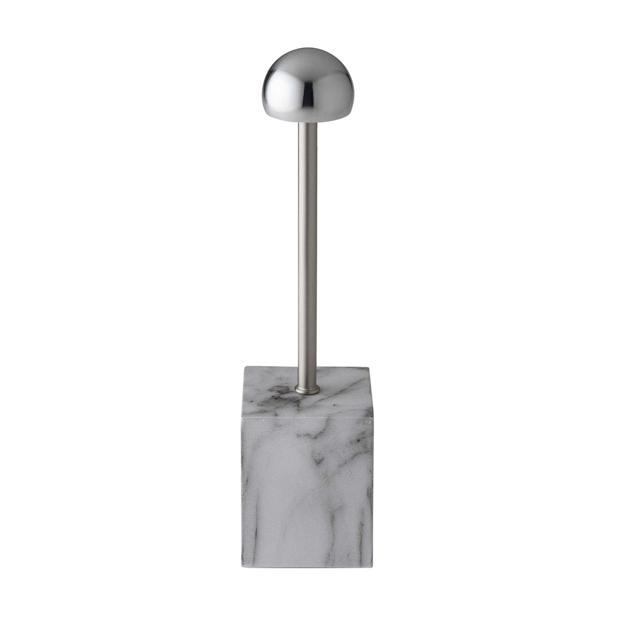 Leonardo Lampada LED Touch In Between Argento e Marmo Bianco Ricaricabile H 33 cm