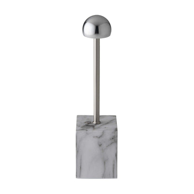 Leonardo Lampada LED Touch In Between Argento e Marmo Bianco Ricaricabile H 33 cm