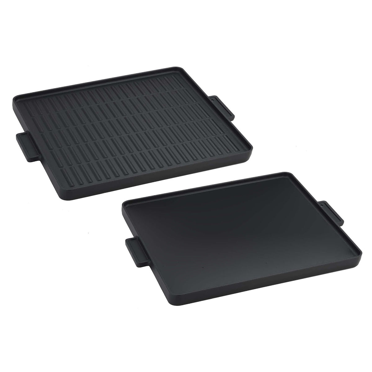 ILSA Piastra in Ghisa Smaltata Double Face Rigata e Liscia con Manici 30x30 cm