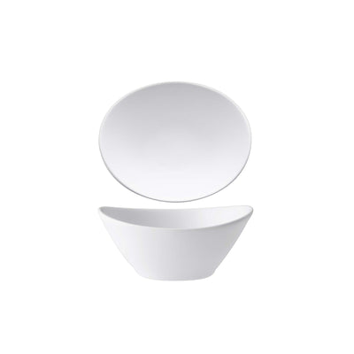 Coppetta Ovale Svasata Grande New Bone China Bianco Opaco 9,9x7,9 cm 4 Pezzi