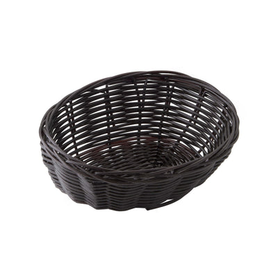 Cestino Pane Ovale Vimini Plastificato Marrone 17x11 cm 10 Pezzi