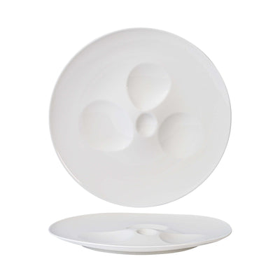 Magnesium Moon Piatto Presentazione in Porcellana 26x25,5 cm 2 Pezzi