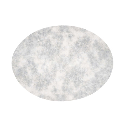 Shiny Tovaglietta Americana Ovale in Poliuretano Argento 44,5x33 cm 6 Pezzi