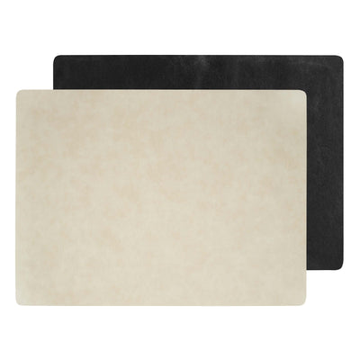 Suede Tovaglietta Americana Rettangolare Double Face Nera Beige 44,5x33 cm 6 Pezzi