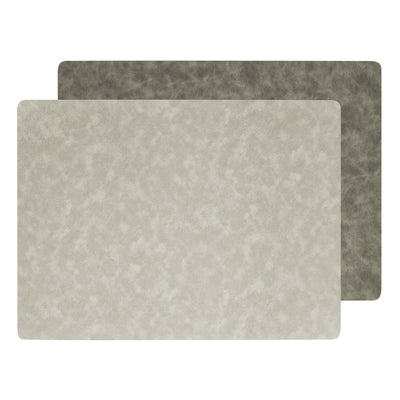 Suede Tovaglietta Americana Rettangolare Double Face Grigia 44,5x33 cm 6 Pezzi