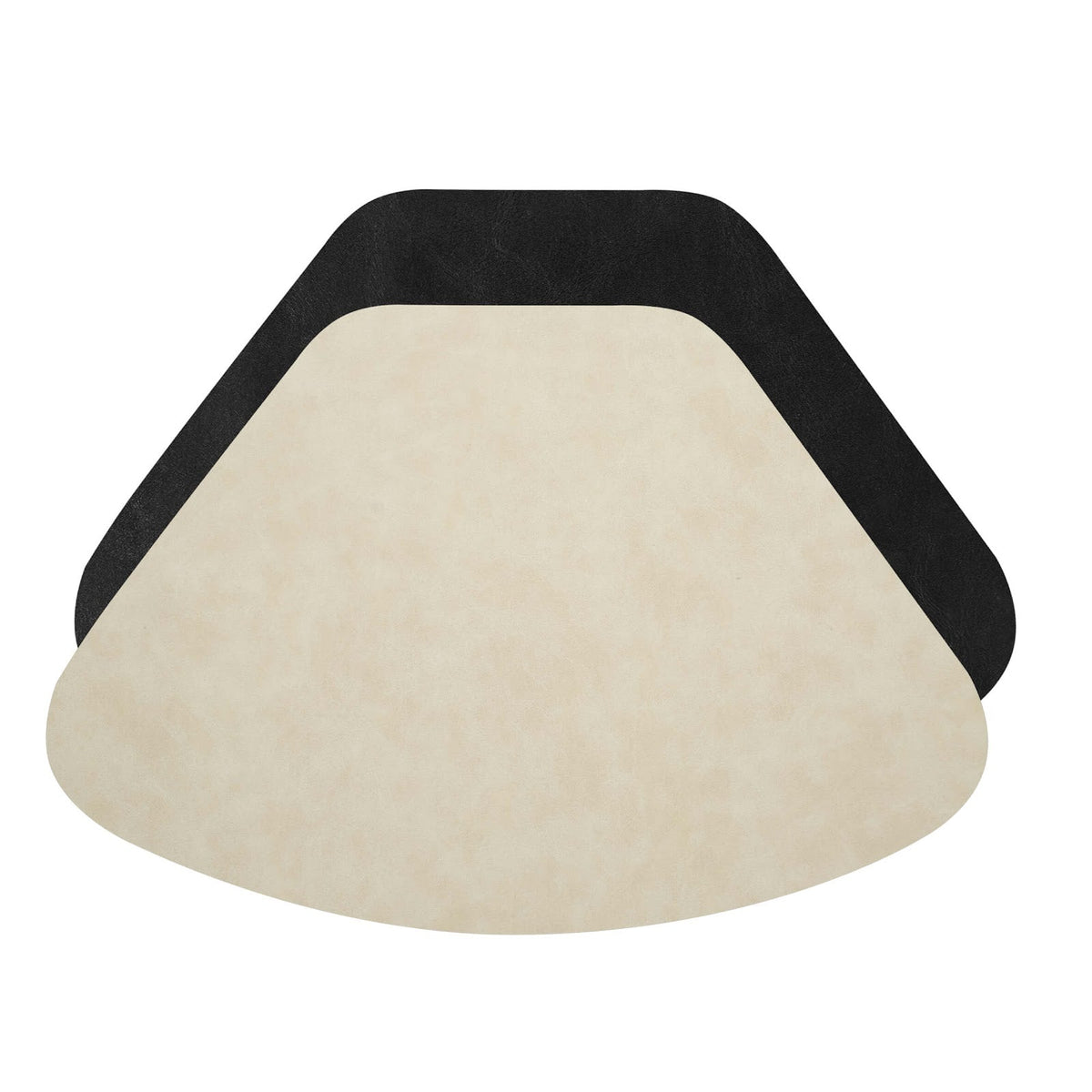 Suede Fan Tovaglietta Americana Double Face Nera Beige 48x32 cm 6 Pezzi