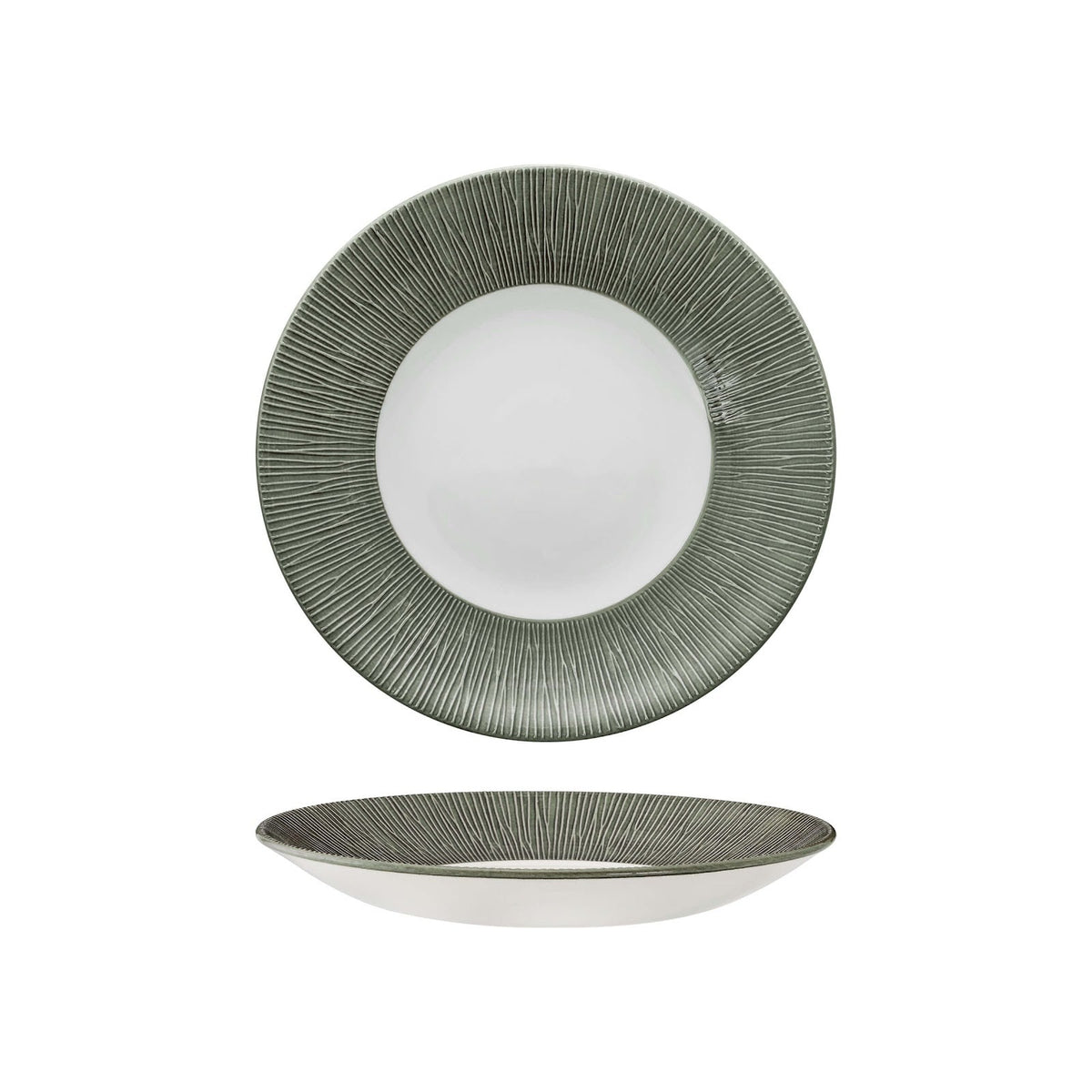 Churchill Bamboo Alpine Piatto Fondo Coupe Ceramica a Rilievo 28,1 cm 12 Pezzi