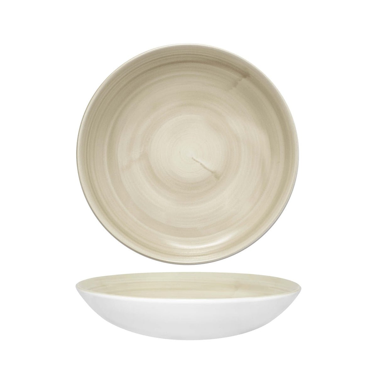 Churchill Stonecast Canvas Natural Piatto Fondo Ceramica 24,8 cm 12 Pezzi
