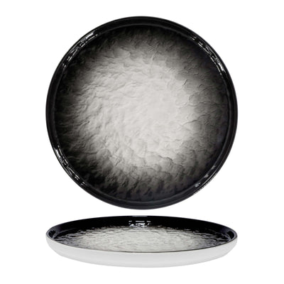Shade Nero Piatto Piano Impilabile New Bone China 25,5 cm 3 Pezzi