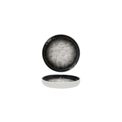 Shade Nero Piatto Piano Impilabile New Bone China 12,8 cm 24 Pezzi