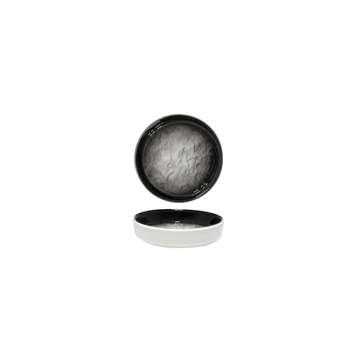 Shade Nero Piattino Impilabile New Bone China 7,8 cm 24 Pezzi