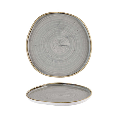 Churchill Stonecast Grigio Puntinato Piatto Piano Organic Impilabile 21 cm 6 Pezzi