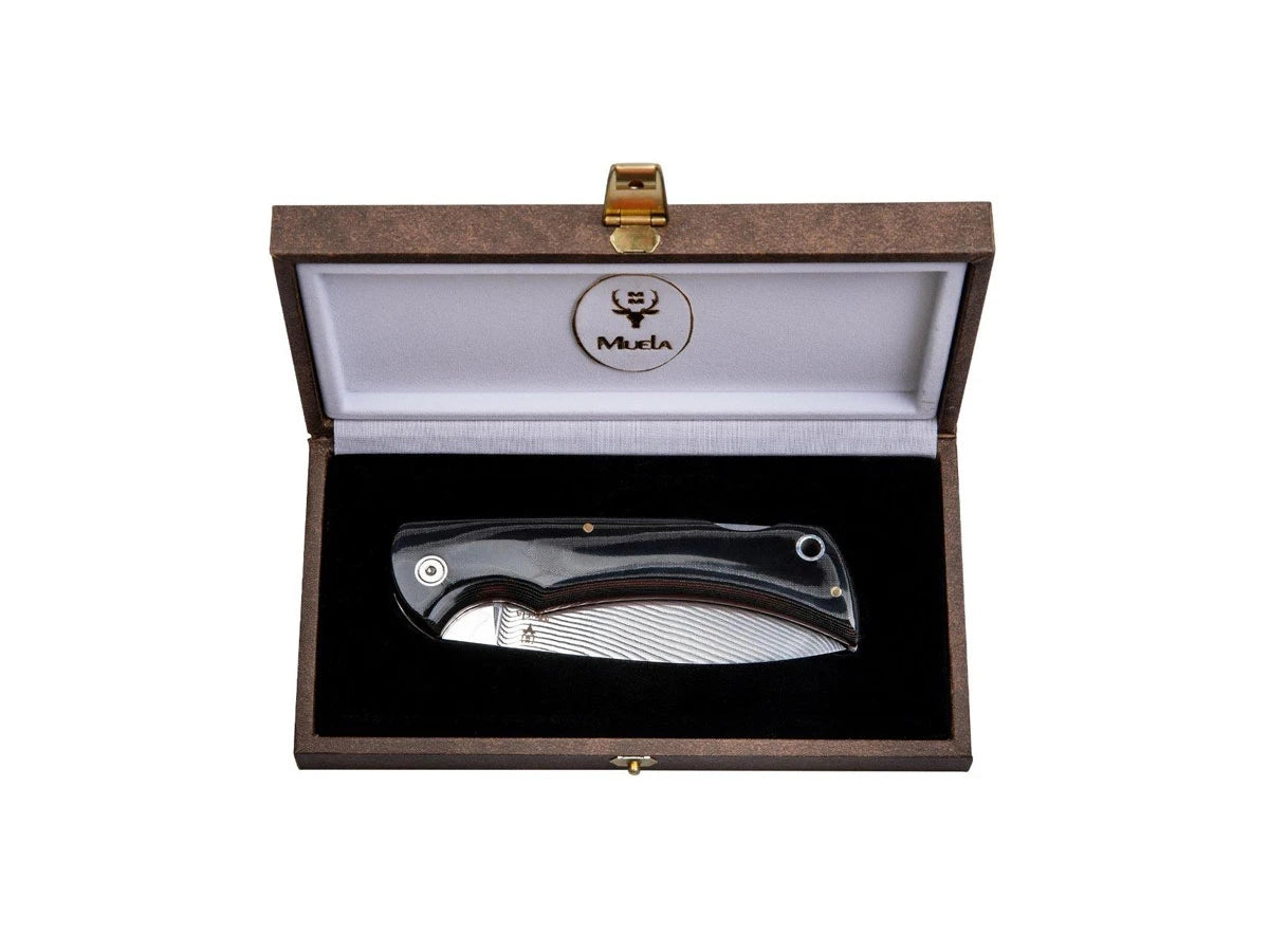 Muela FOLDING MICARTA BLACK DAMASCUS BX-9M.DX