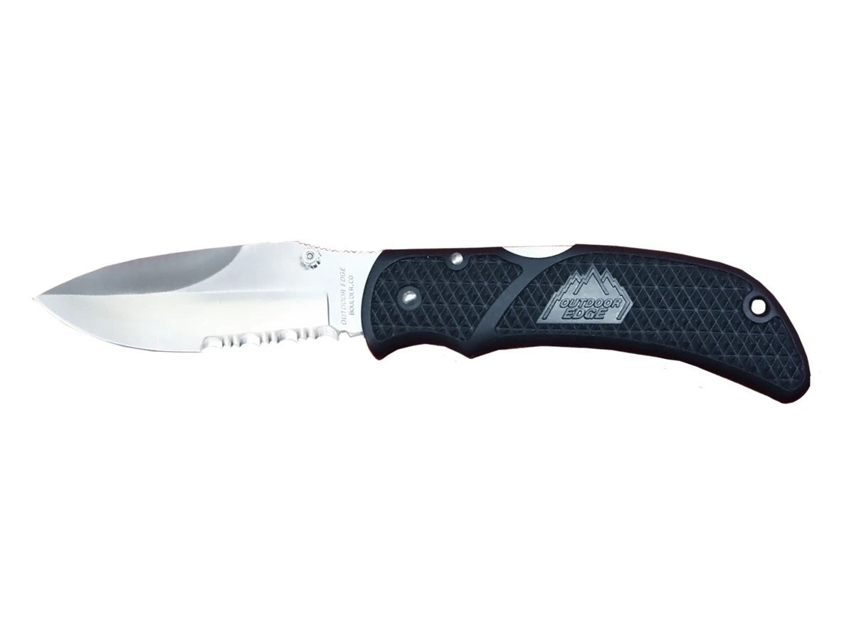 Outdoor Edge Field-Lite Spear Serrated acciaio AUS-8A manico Zytel lama 9,2 cm totale 21 cm Back Lock Japan
