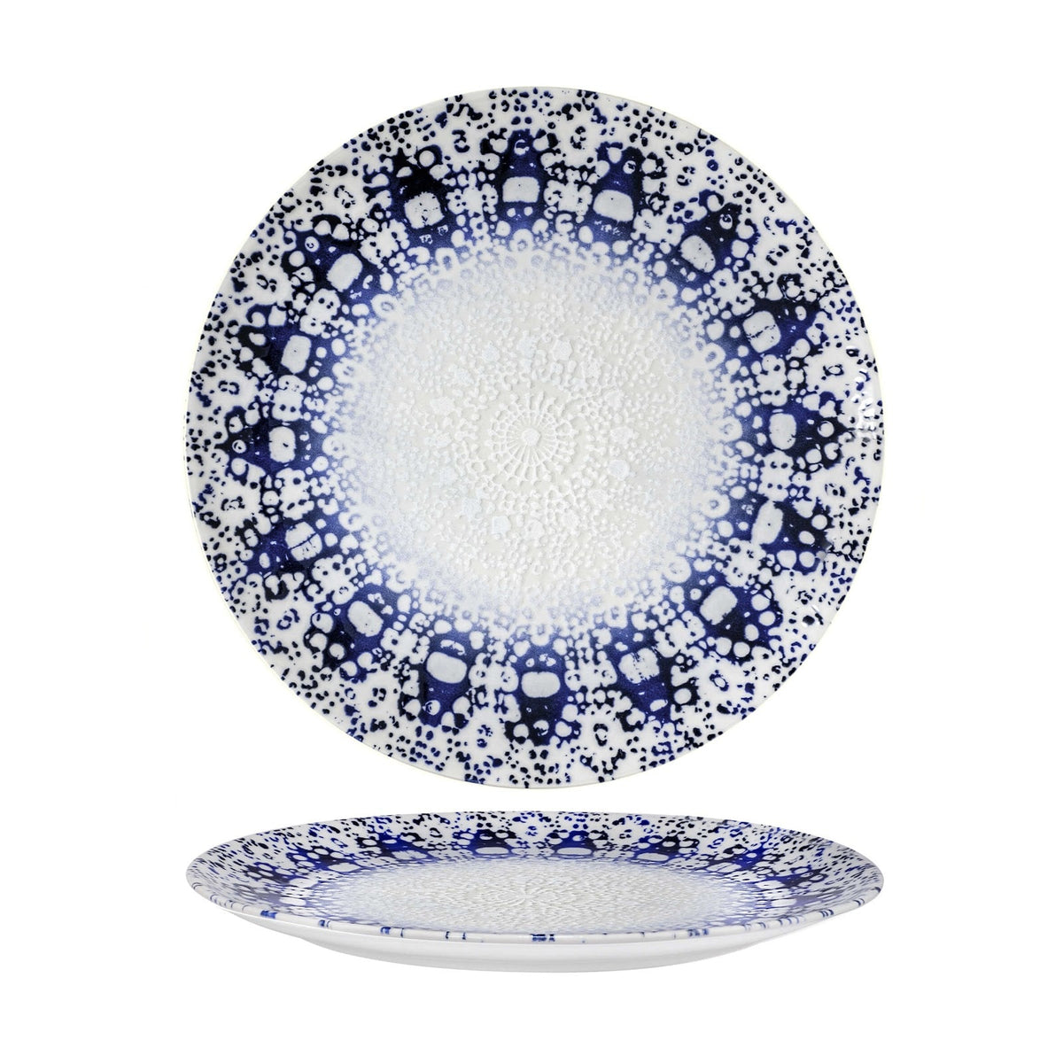 Saturnia Alchimia Blu Piatto Piano Porcellana 28 cm 6 Pezzi