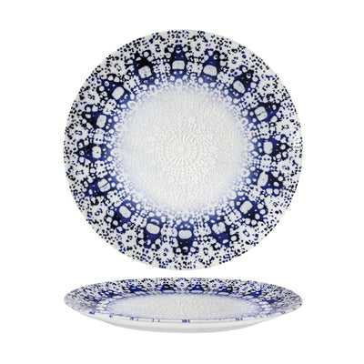 Saturnia Alchimia Blu Piatto Piano Porcellana 28 cm 6 Pezzi