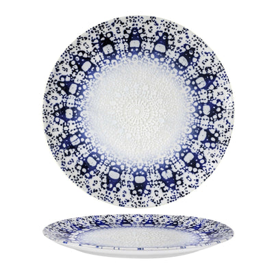 Saturnia Alchimia Blu Piatto Piano Porcellana 31 cm 4 Pezzi