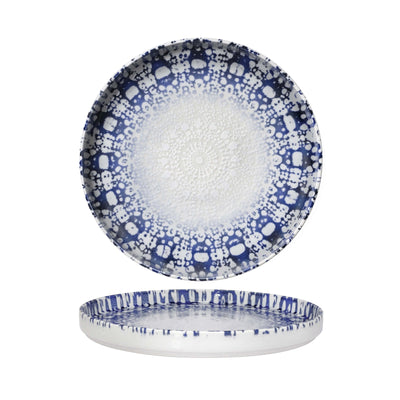 Saturnia Alchimia Blu Piatto Piano Impilabile Porcellana 26 cm 6 Pezzi