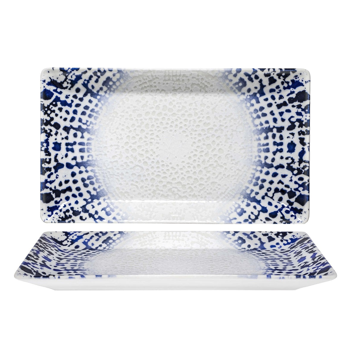 Saturnia Alchimia Blu Vassoio Rettangolare Kimi Porcellana 29x17,5 cm 6 Pezzi