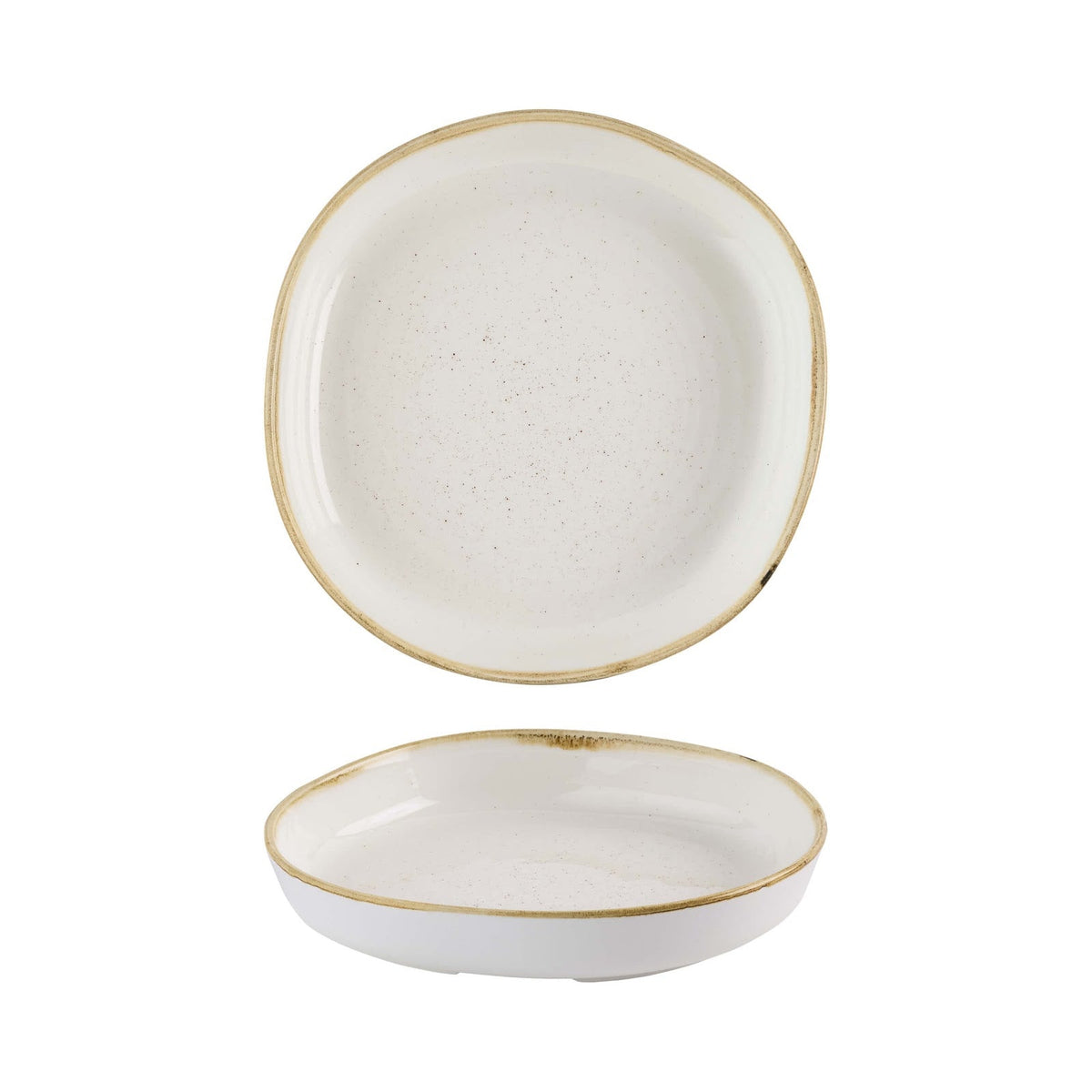 Churchill Stonecast Bianco Piatto Fondo Organic Impilabile 20 cm 6 Pezzi