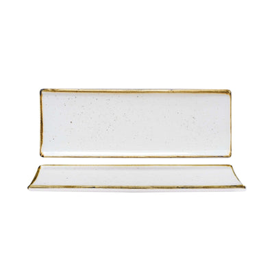 Churchill Stonecast Bianco Vassoio Rettangolare 24,7x8,8 cm 6 Pezzi