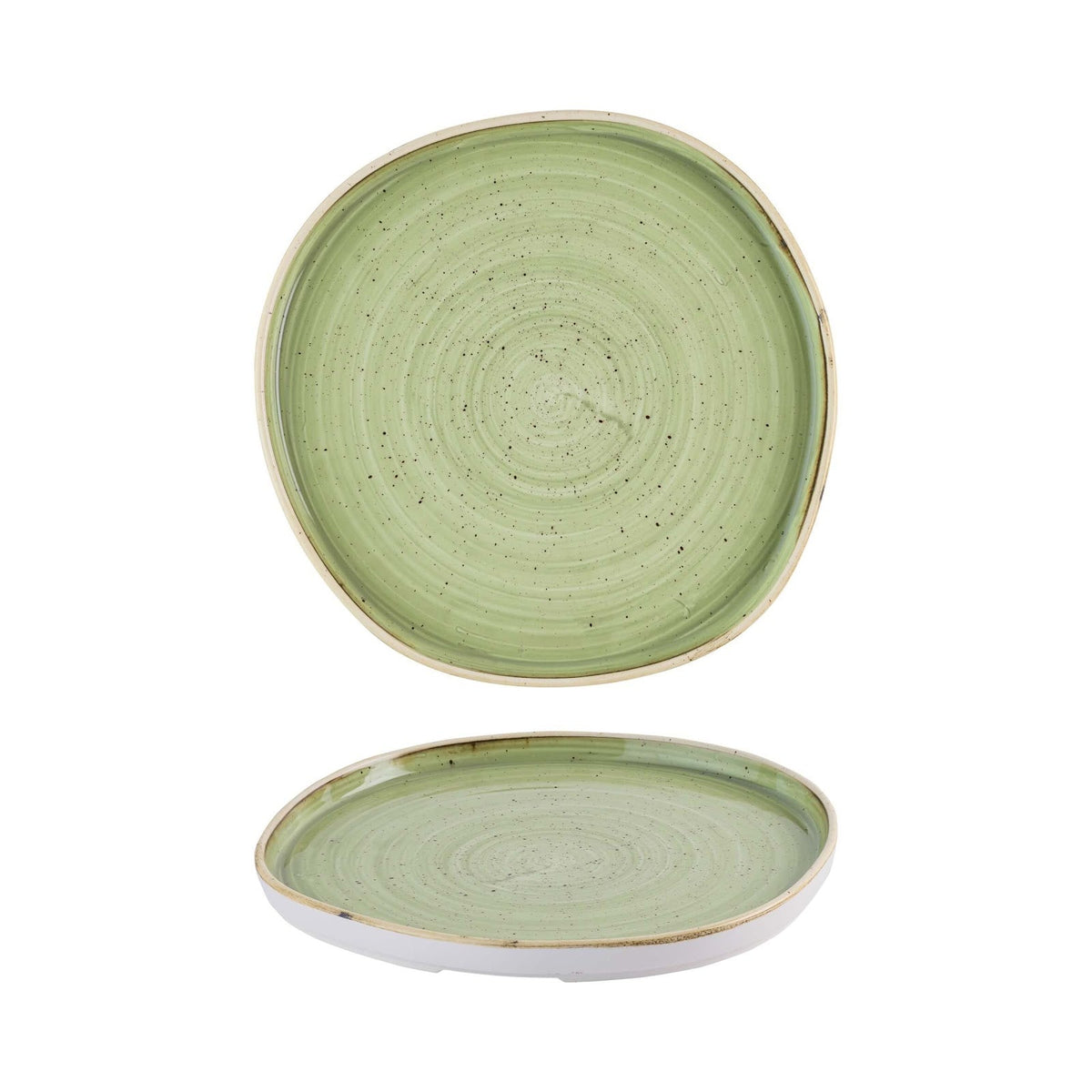 Churchill Stonecast Sage Green Piatto Piano Organic Impilabile 21 cm 6 Pezzi