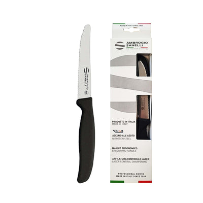 Sanelli Supra Coltello Tavola Lama Seghettata Manico SEBS Confezione 6 Pezzi