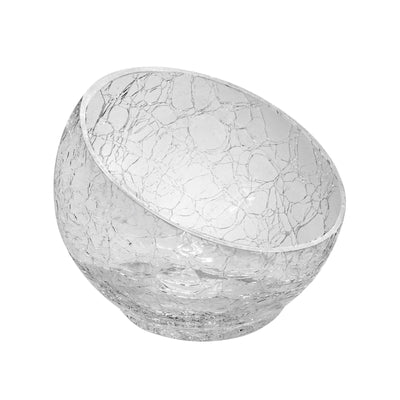 Crackle Coppa Inclinata in Vetro Trasparente Ø 18 cm H 14