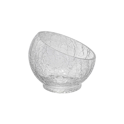 Crackle Coppetta Inclinata in Vetro Trasparente Ø 12 cm H 10,6