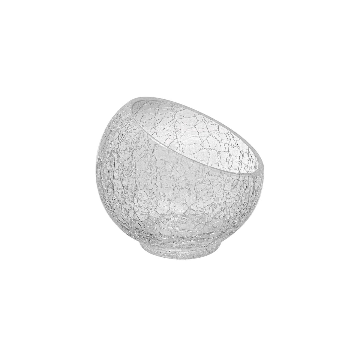 Crackle Coppetta Inclinata in Vetro Trasparente Ø 9,5 cm H 8,8