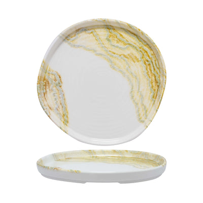 Churchill Tide Gold Organic Piatto Piano Impilabile Ceramica Ø 25,5 cm 6 Pezzi
