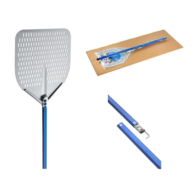 Gi.Metal 2 Smart Pala Pizza Rettangolare Forata in Alluminio 36 cm Manico 150 cm