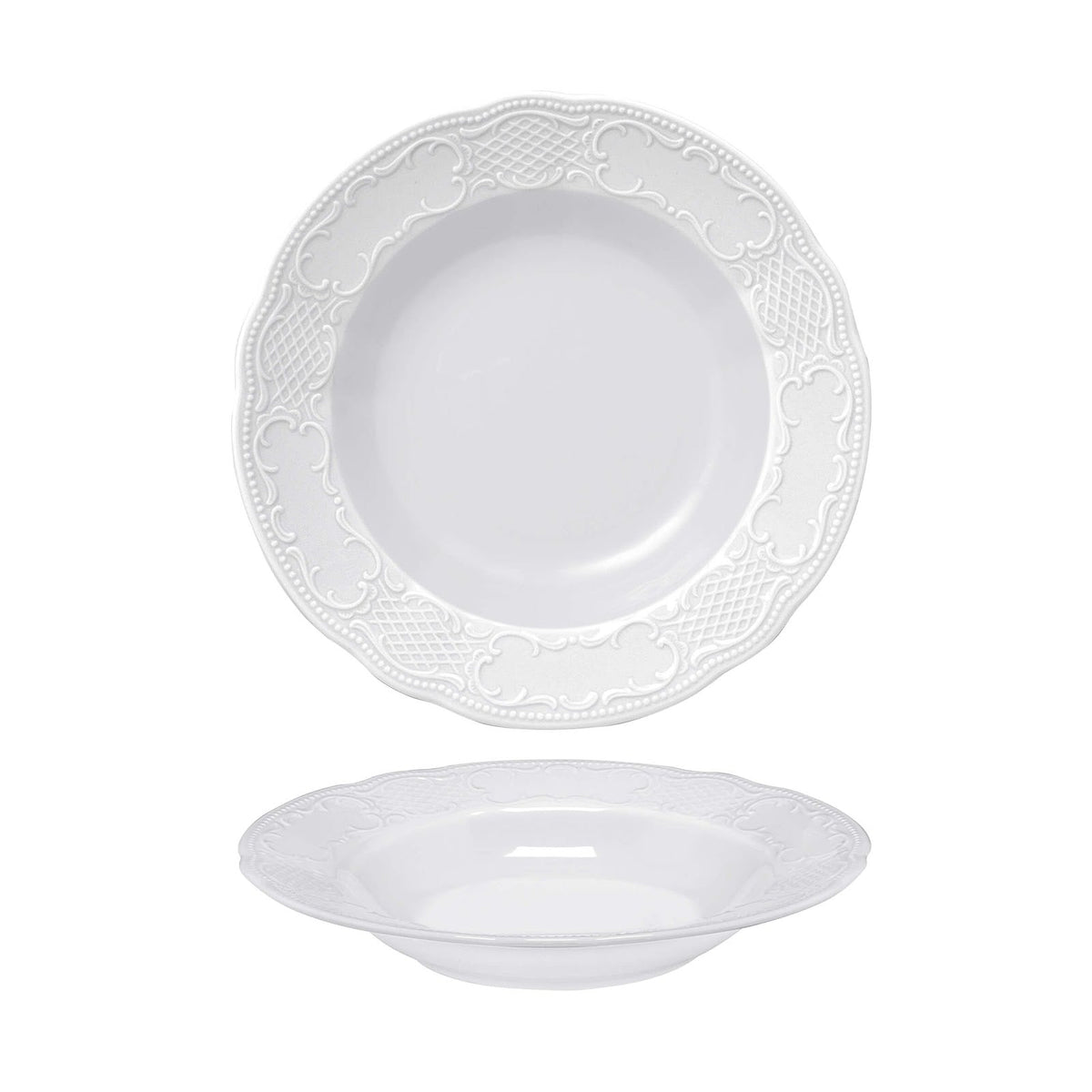 Classico Piatto Fondo in Porcellana Bavaria 23 cm 6 Pezzi
