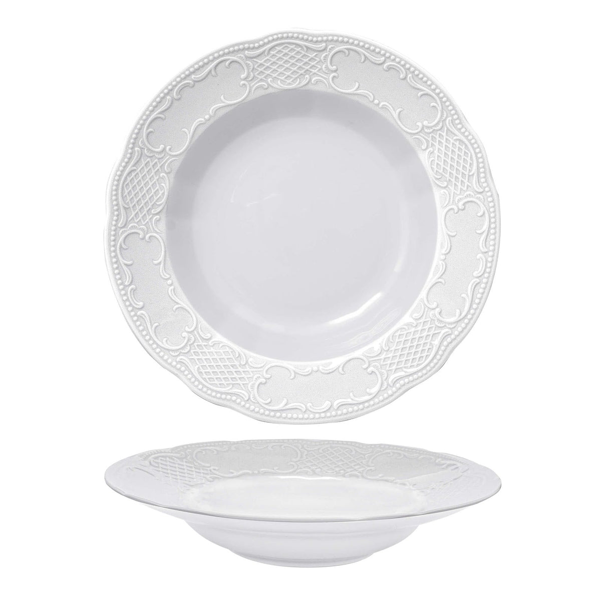 Classico Piatto Pasta in Porcellana Bavaria 30 cm 6 Pezzi
