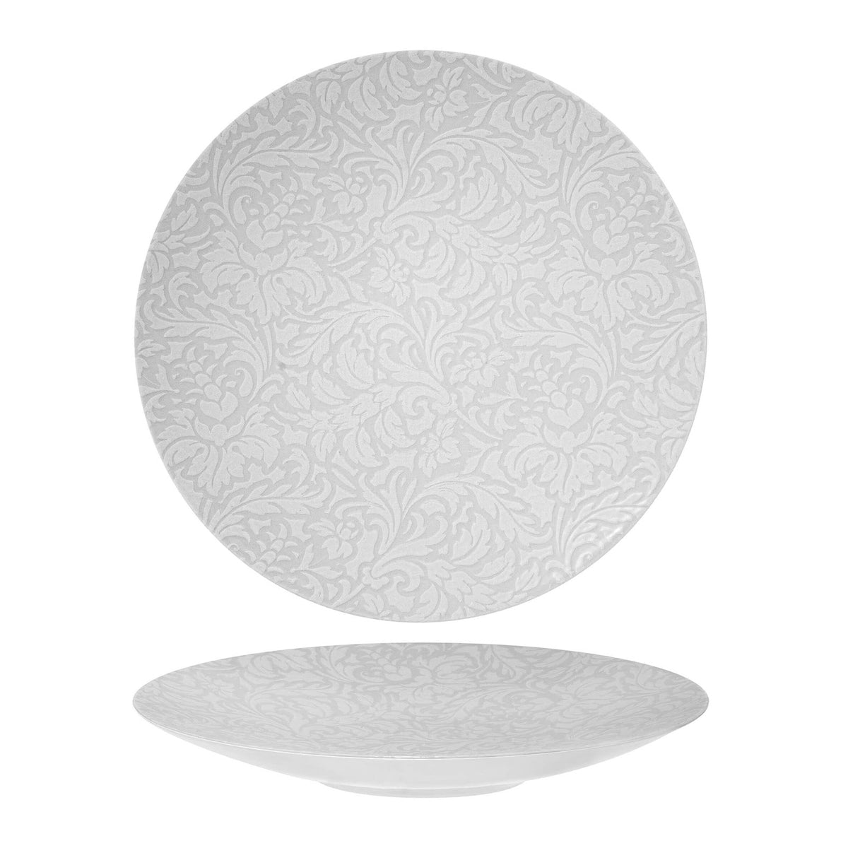 Saturnia Tiffany Piatto Presentazione Konos Porcellana Bianca 28 cm 6 Pezzi
