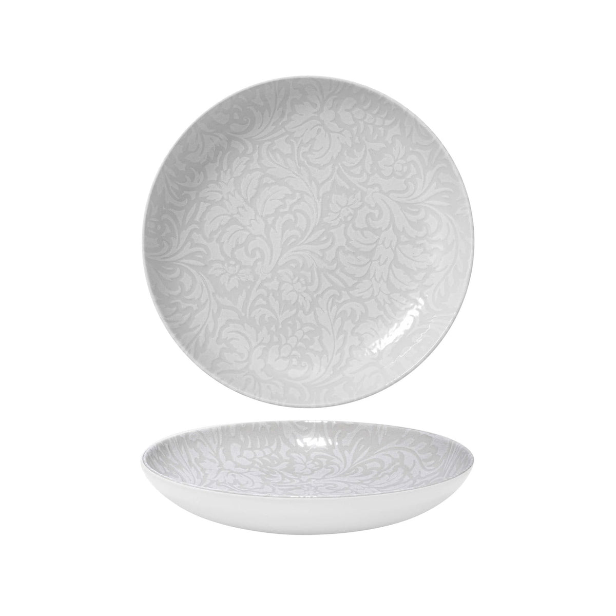 Saturnia Tiffany Piatto Fondo Porcellana Bianca 22 cm 12 Pezzi
