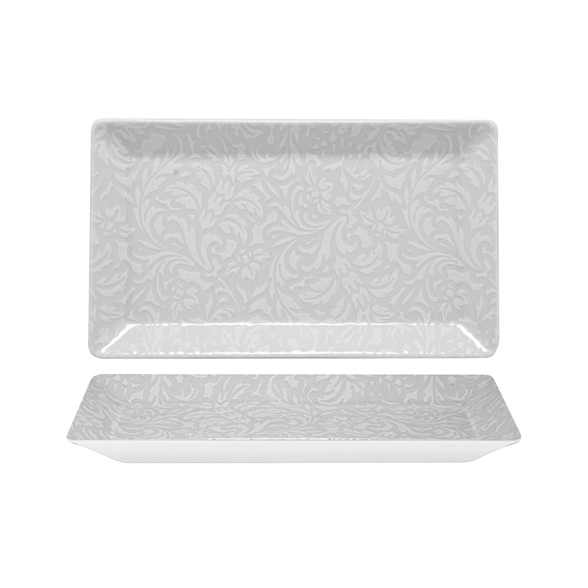 Saturnia Tiffany Vassoio Rettangolare Porcellana Bianca 29x17,5 cm 6 Pezzi