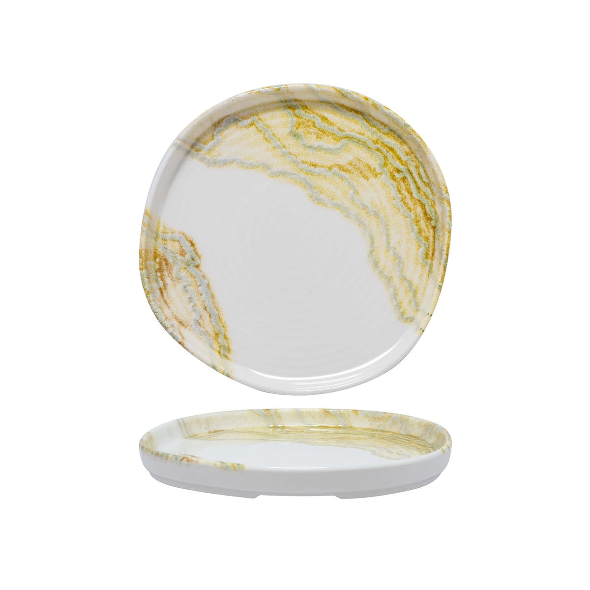 Churchill Tide Gold Piatto Piano Organic Impilabile Ceramica Ø21,7 cm 6 Pezzi