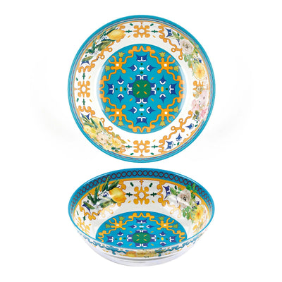 Flower and Lemon Coppa Tonda in Melamina Ø30 cm H9,7 2 Pezzi