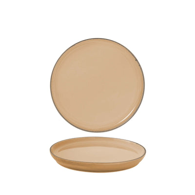 Gural Colour Glaze Hazelnut Piatto Piano Impilabile New Bone China 30 cm 12 Pezzi