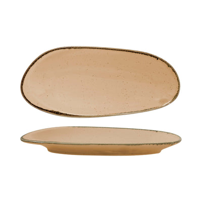 Gural Colour Glaze New Bone Hazelnut Vassoio Organic 26x12 cm 6 Pezzi